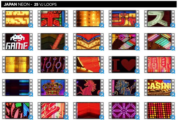 Japan Neon 25 VJ Loops Pack - Volumetricks - VJ Loops Store