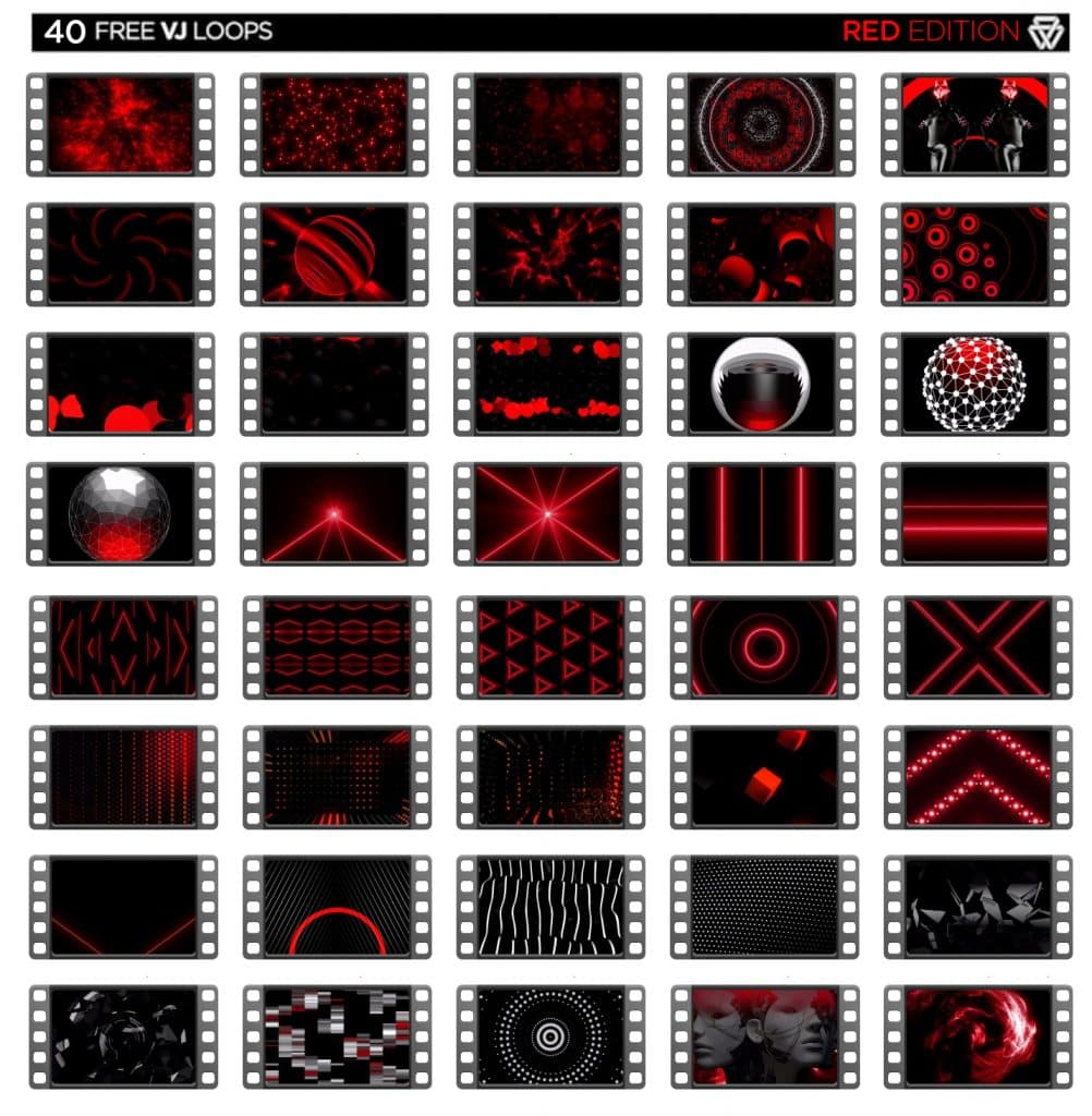 40 Free VJ Loops RED Edition - Volumetricks - VJ Loops Store
