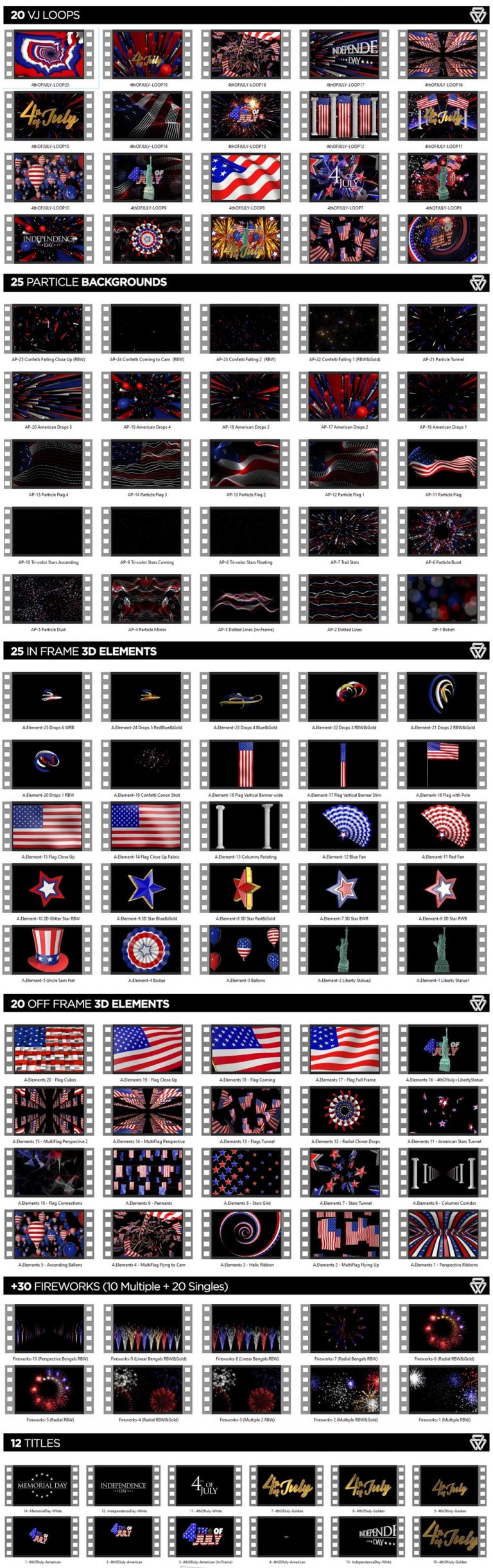 4th of July +100 VJ Loops Pack - Volumetricks - VJ Loops Store